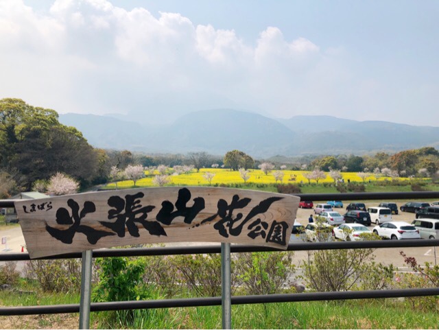 しまばら火張山花公園からは平成新山を一望できる